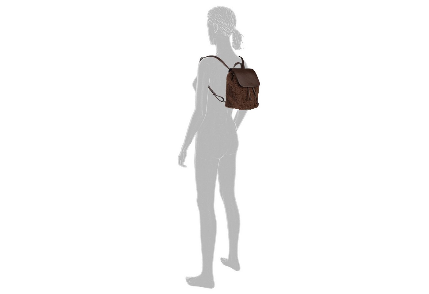 TOM TAILOR Rucksack Zelina, Damen Freizeitrucksack, Cityrucksack in Plüsch-Optik – Bild 2 von 5