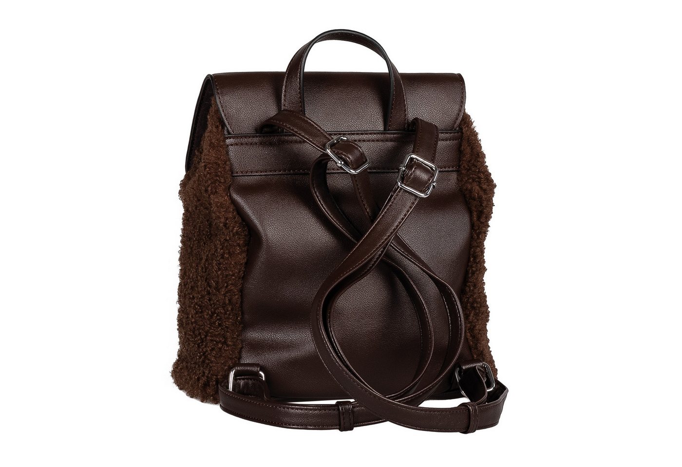 TOM TAILOR Rucksack Zelina, Damen Freizeitrucksack, Cityrucksack in Plüsch-Optik – Bild 3 von 5