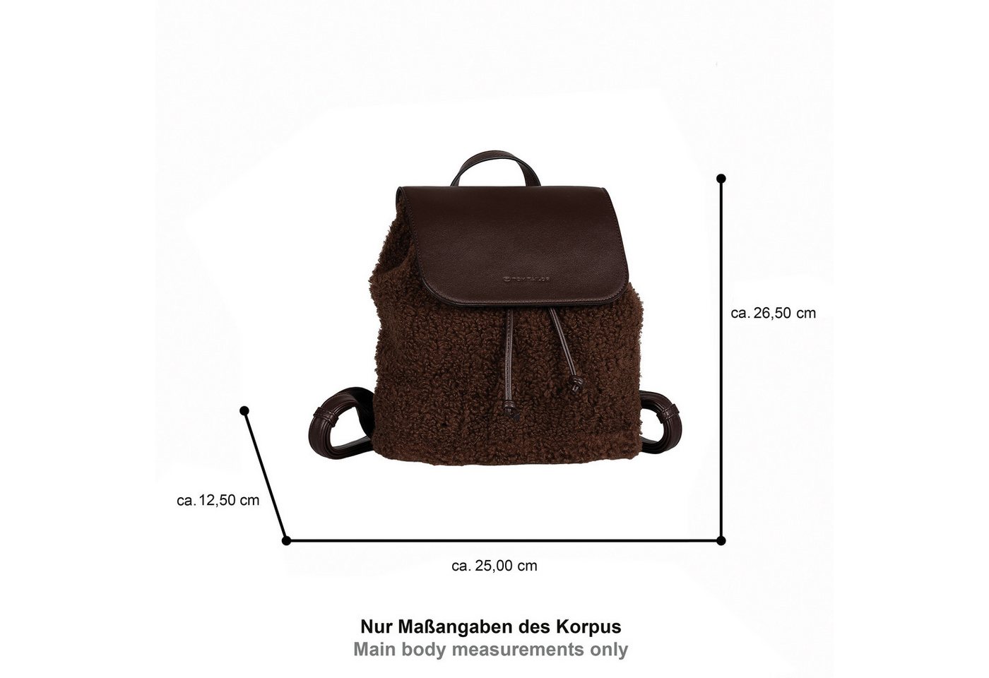 TOM TAILOR Rucksack Zelina, Damen Freizeitrucksack, Cityrucksack in Plüsch-Optik – Bild 5 von 5