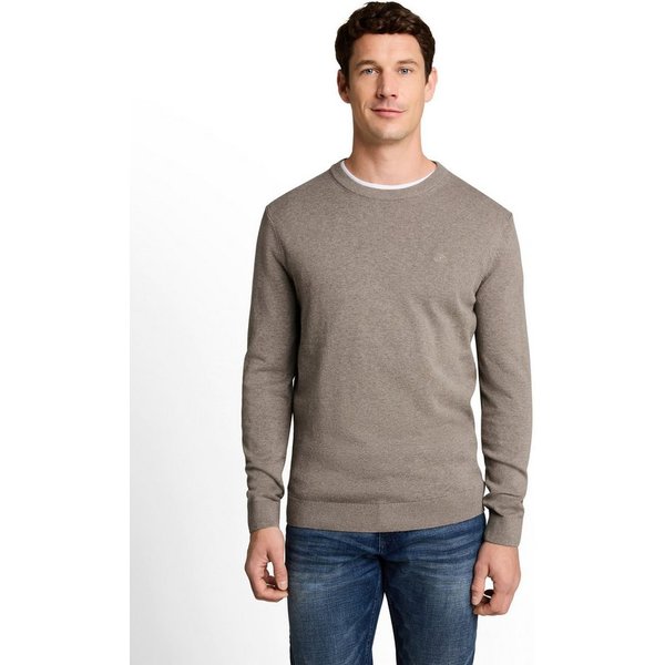 TOM TAILOR Rundhalspullover mit Logostickerei