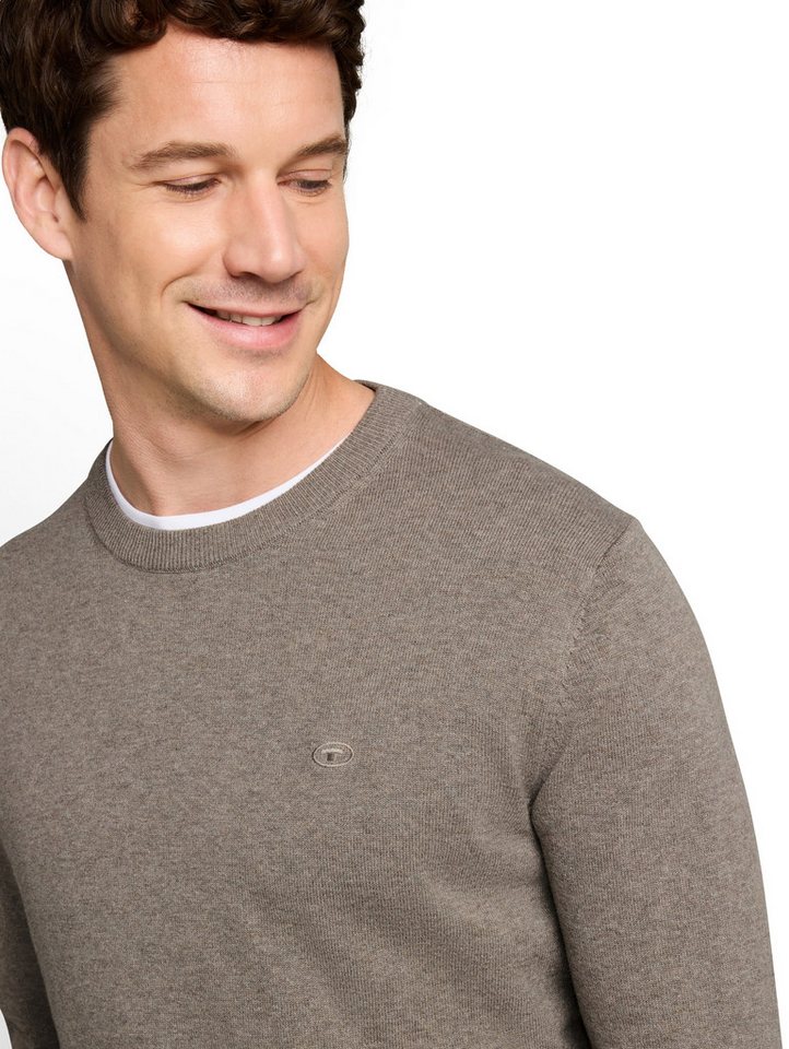 TOM TAILOR Rundhalspullover mit Logostickerei – Bild 2 von 5