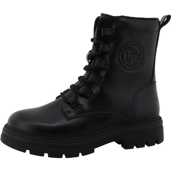 TOM TAILOR Schnürstiefelette Blockabsatz, Schnürboots mit Glitzerdetails