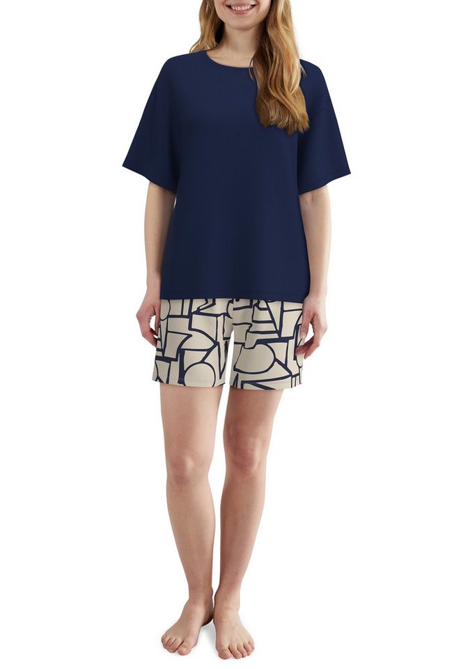 TOM TAILOR Shorty Halbarm, mit Muster, Rundhalsausschnitt, Viskosemix – Bild 4 von 5