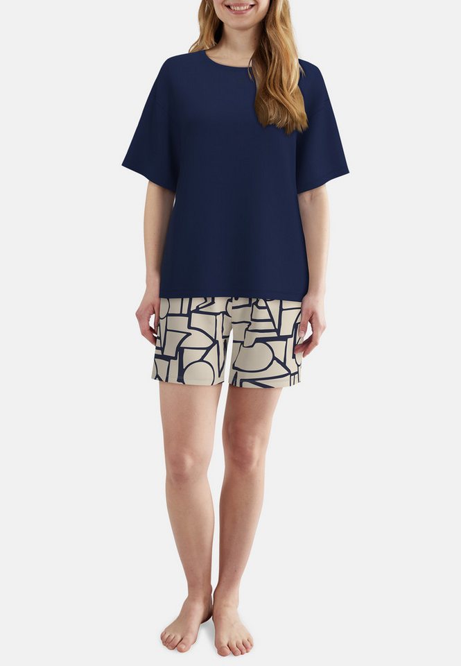 TOM TAILOR Shorty Halbarm, mit Muster, Rundhalsausschnitt, Viskosemix – Bild 5 von 5