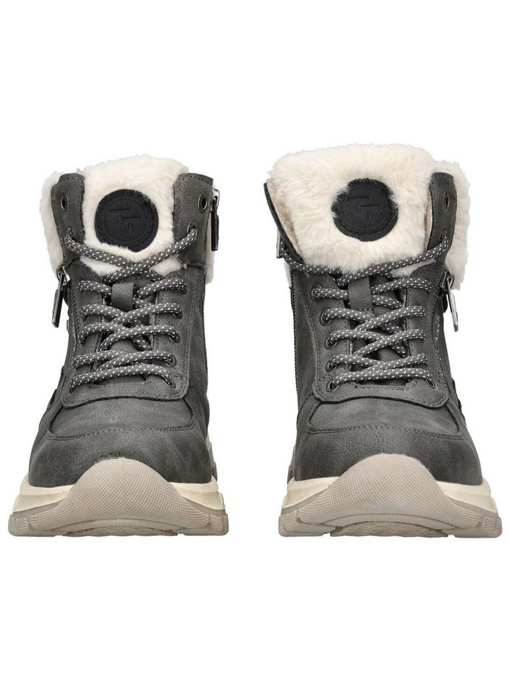 TOM TAILOR Stiefelette Lederimitat/Textil . Schnürstiefelette – Bild 3 von 5