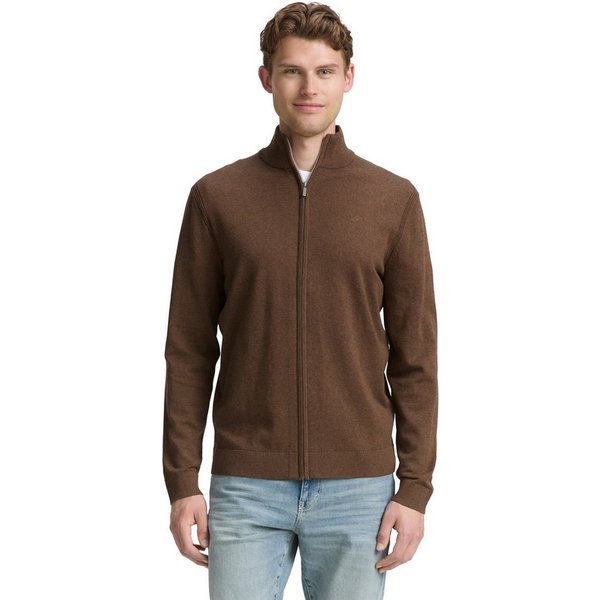 TOM TAILOR Strickjacke mit Logo Stickerei