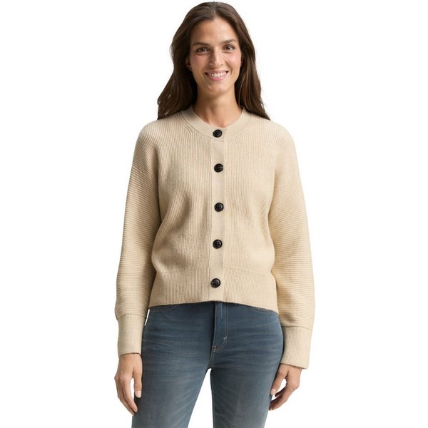 TOM TAILOR Strickjacke mit Rippbündchen