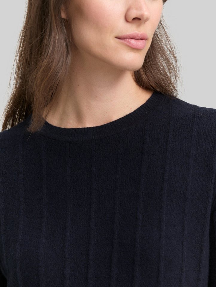TOM TAILOR Strickpullover Pullover & Strickjacken Rib Strickpullover mit Wollanteil – Bild 4 von 5