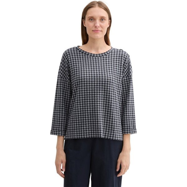 TOM TAILOR Sweatshirt 7/8 Arm - mit Karomuster