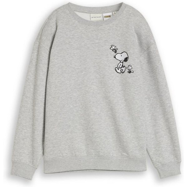 TOM TAILOR Sweatshirt melierte Optik, mit Snoopy Print, Stickerei, für Jugendliche
