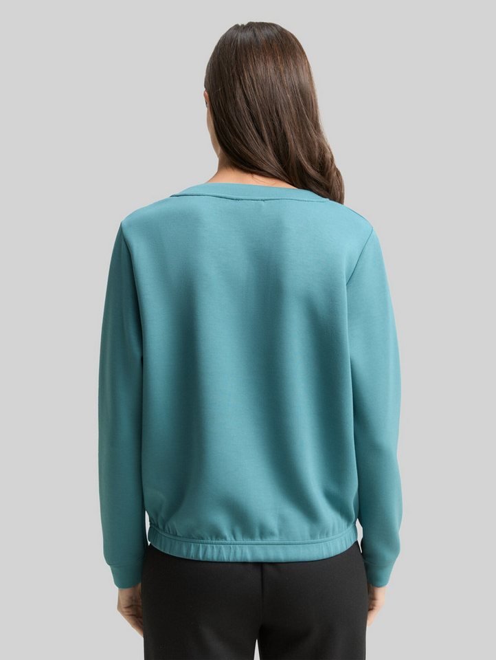 TOM TAILOR Sweatshirt Strick & Sweatshirts Scuba Sweatshirt mit Strasssteinen – Bild 3 von 5