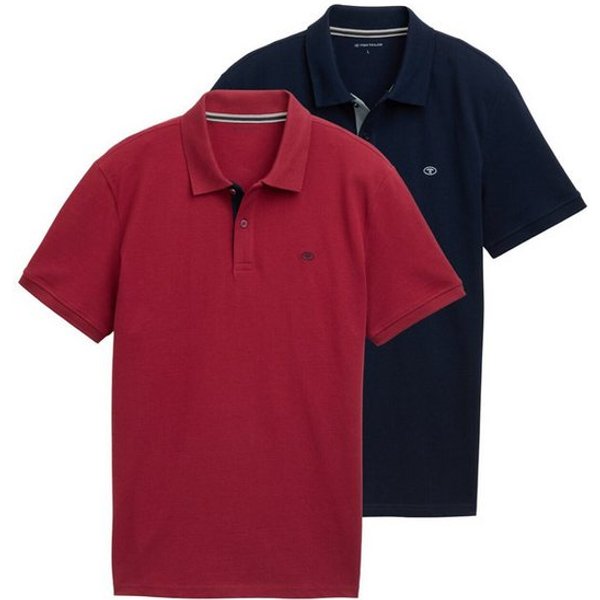 Basic, 2er Pack Poloshirt kurzarm rot (Herren)