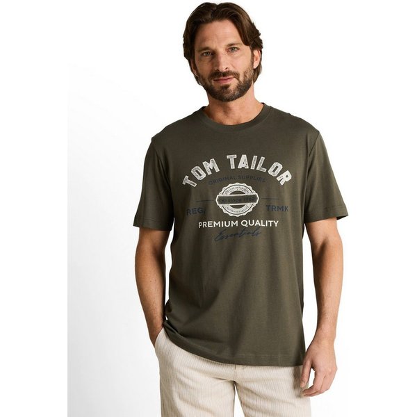 TOM TAILOR T-Shirt Regular mit großem Logofrontprint