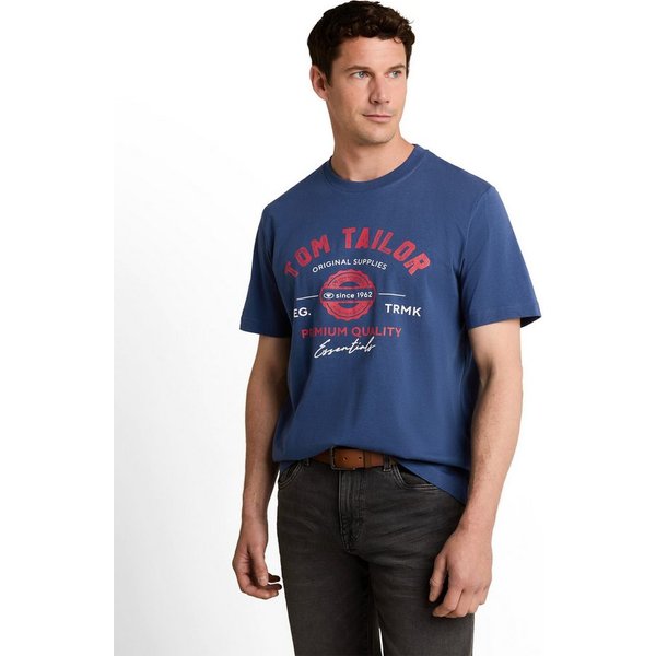 TOM TAILOR T-Shirt Regular mit großem Logofrontprint