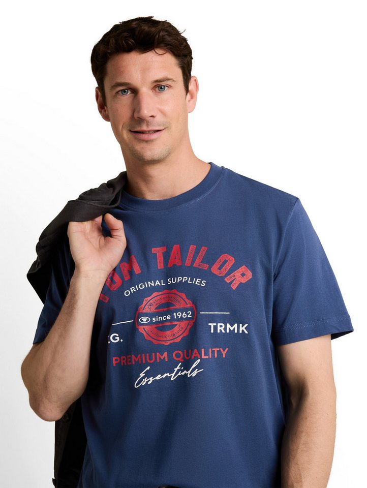 TOM TAILOR T-Shirt Regular mit großem Logofrontprint – Bild 4 von 5