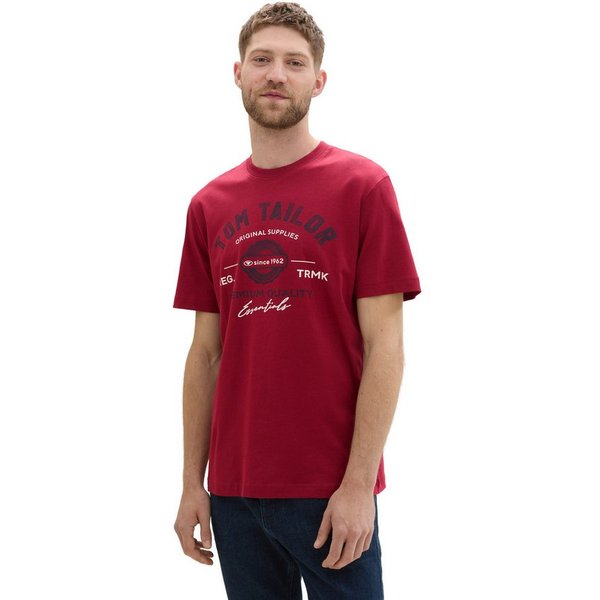 TOM TAILOR T-Shirt Regular mit großem Logofrontprint