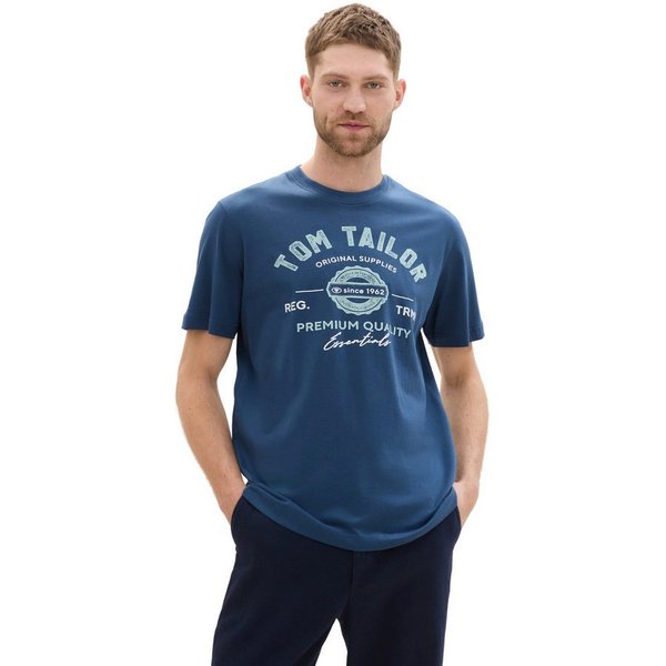 TOM TAILOR T-Shirt Regular mit großem Logofrontprint