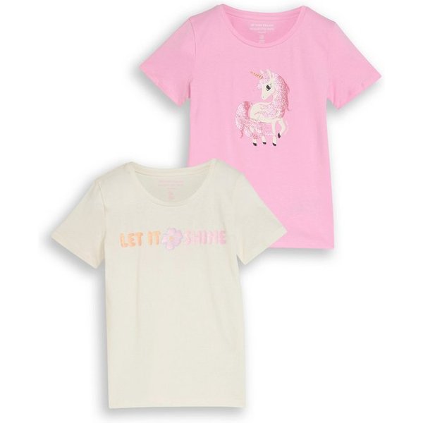 TOM TAILOR T-Shirt (Packung, 2-tlg) mit Print