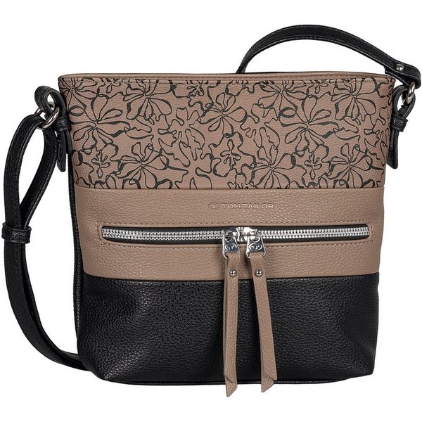 TOM TAILOR Umhängetasche Ellen, Damen Schultertasche, mit hochglänzendem Reißverschluss-Eyecatcher