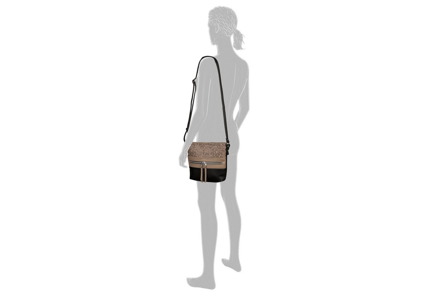 TOM TAILOR Umhängetasche Ellen, Damen Schultertasche, mit hochglänzendem Reißverschluss-Eyecatcher – Bild 2 von 5
