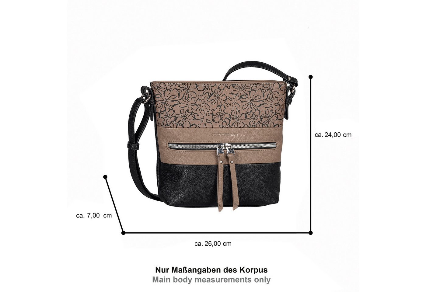 TOM TAILOR Umhängetasche Ellen, Damen Schultertasche, mit hochglänzendem Reißverschluss-Eyecatcher – Bild 5 von 5
