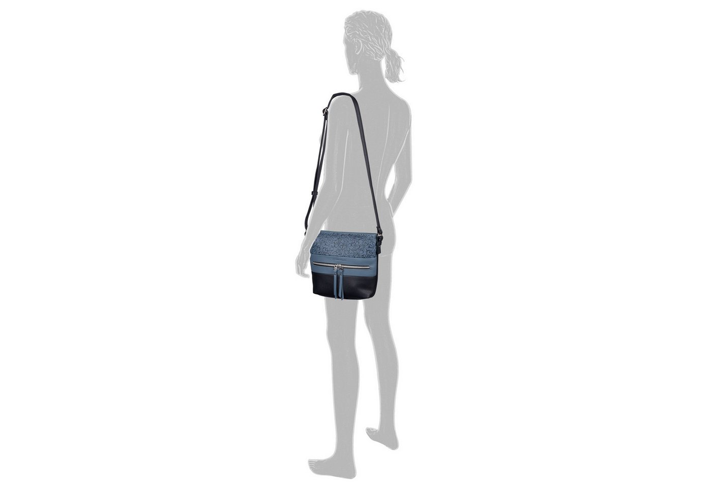 TOM TAILOR Umhängetasche Ellen, Damen Schultertasche, mit hochglänzendem Reißverschluss-Eyecatcher – Bild 2 von 5