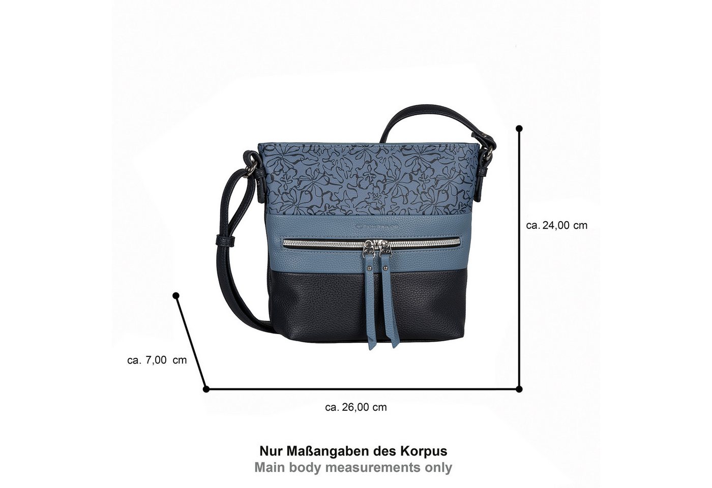 TOM TAILOR Umhängetasche Ellen, Damen Schultertasche, mit hochglänzendem Reißverschluss-Eyecatcher – Bild 5 von 5