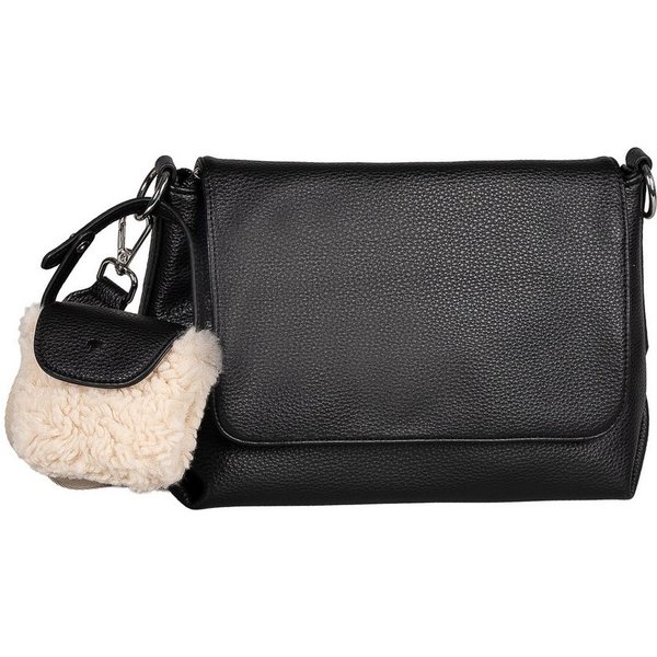TOM TAILOR Umhängetasche Fania (Set, Süßer Fellanhänger), Damen Schultertasche mit Fellimitat-Anhänger