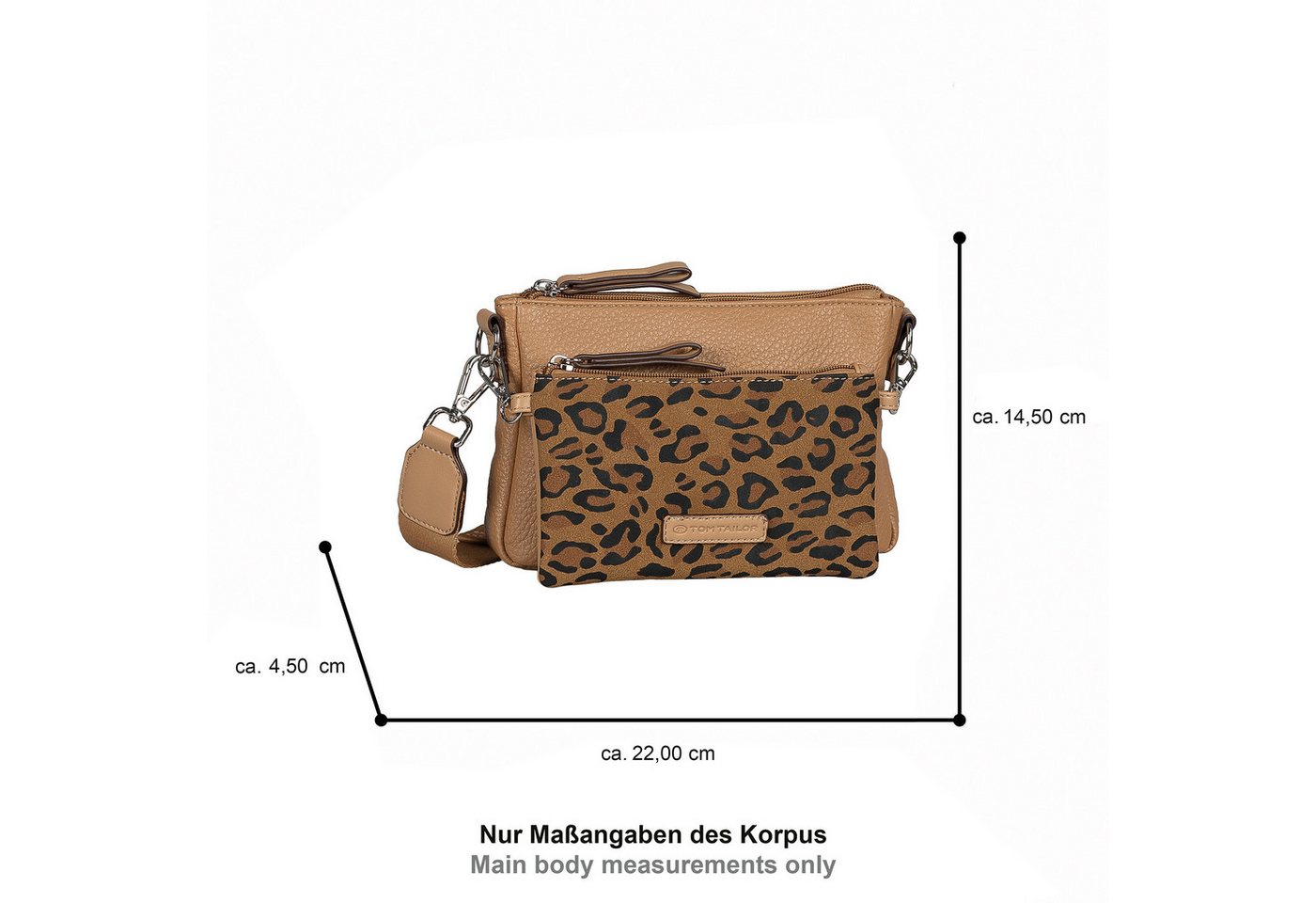 TOM TAILOR Umhängetasche Jamila (Set, Abnehmbare Vortasche wird mit Schultergurt zur kleinen Umhängetasche), moderne 2-in-1 Tasche mit Vortasche auch als Umhäng – Bild 2 von 5
