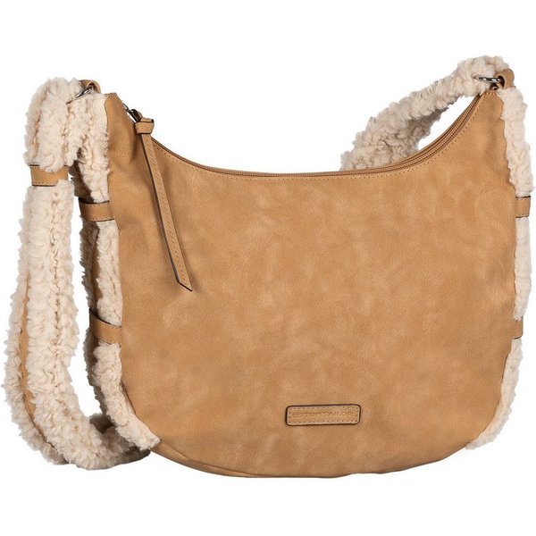 TOM TAILOR Umhängetasche Neela, Damen Schlutertasche mit kuscheligem Fellimitat am Schulterriemen