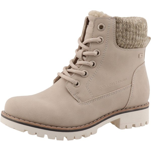 TOM TAILOR Winterboots, Blockabsatz, Schnürboots, Schnürstiefelette mit Innenreißverschluss