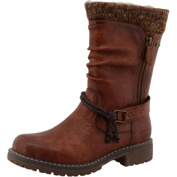 TOM TAILOR Winterstiefel Blockabsatz, Langschaftstiefel mit wasserabweisender TEX-Ausstattung