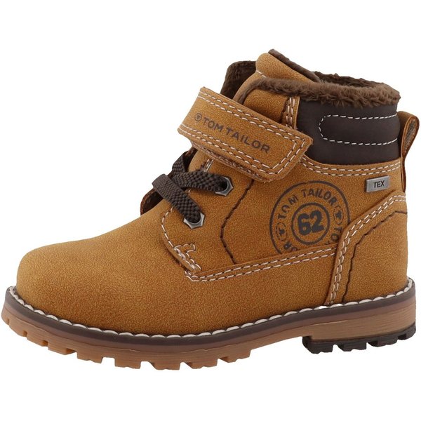 TOM TAILOR Winterstiefelette Klettboots, Schnürboots mit Kontrastbesatz
