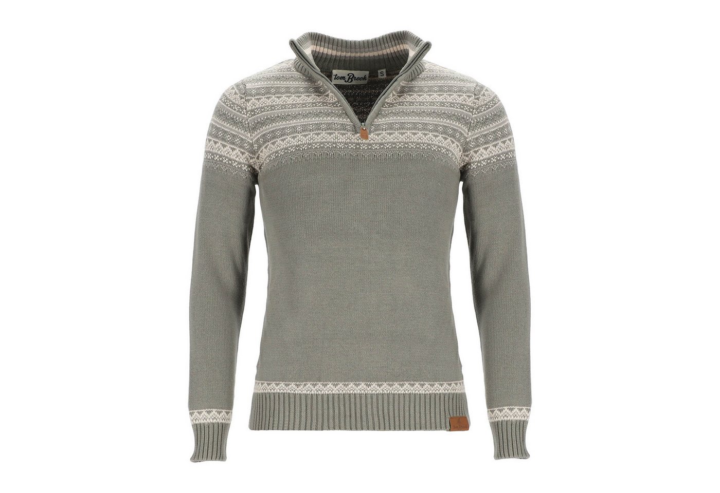 tomBrook Norwegerpullover Herren Troyer Norweger-Strick-Muster - Strickpullover Troyer-Kragen Pullover aus Baumwolle - atmungsaktiv, hautfreundlich & pflegeleic – Bild 2 von 5