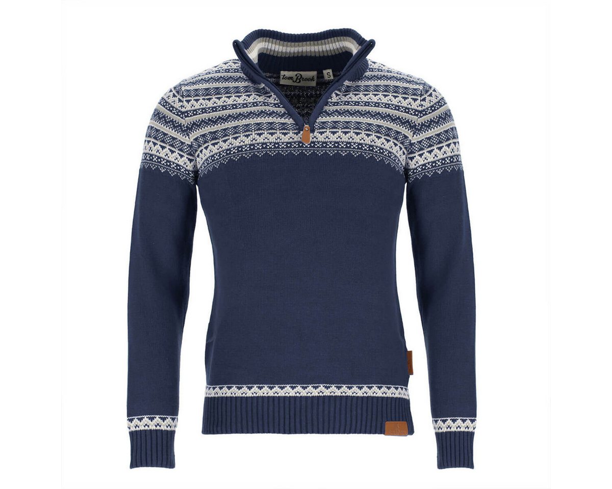 tomBrook Norwegerpullover Herren Troyer Norweger-Strick-Muster - Strickpullover Troyer-Kragen Pullover aus Baumwolle - atmungsaktiv, hautfreundlich & pflegeleic – Bild 2 von 5