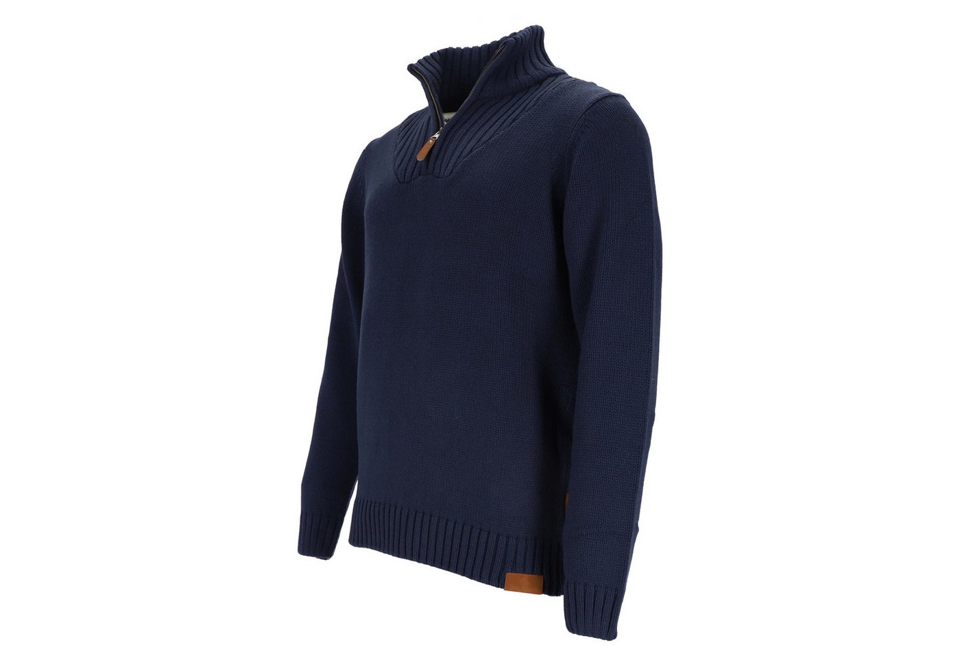 tomBrook Troyer TB-80706 Herren Strickpullover Uni - Pullover mit Stehkragen und Reißverschluss – Bild 2 von 5