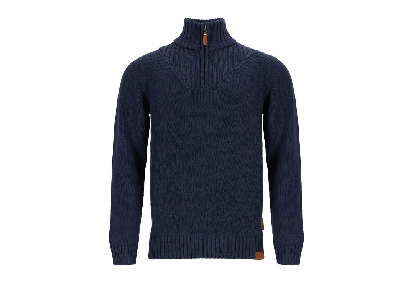 tomBrook Troyer TB-80706 Herren Strickpullover Uni - Pullover mit Stehkragen und Reißverschluss – Bild 3 von 5