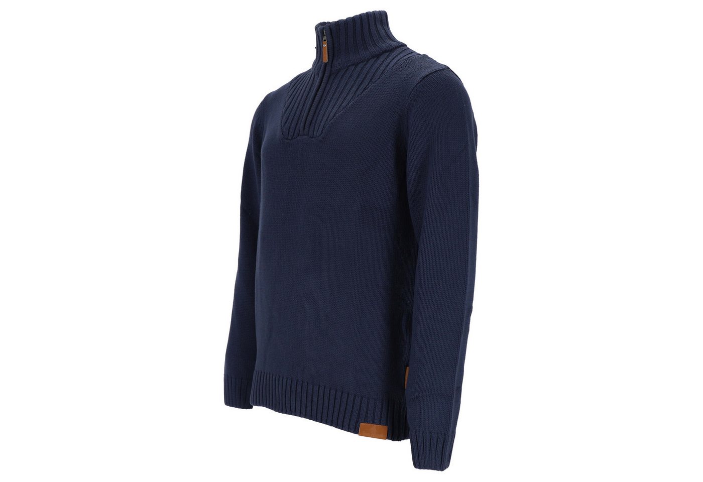 tomBrook Troyer TB-80706 Herren Strickpullover Uni - Pullover mit Stehkragen und Reißverschluss – Bild 4 von 5