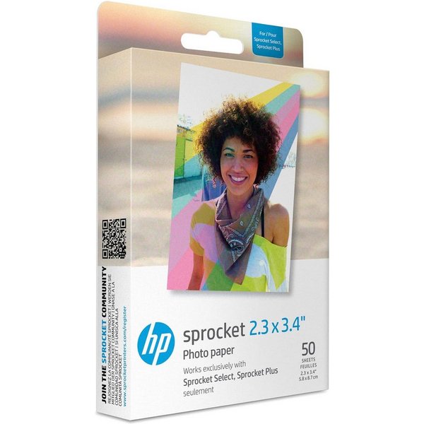 Tomik Toys Fotopapier HP Ritzel 2,3x3,4'' – HP Sprocket Select/Plus – 50 Stück, Selbstklebende Rückseite