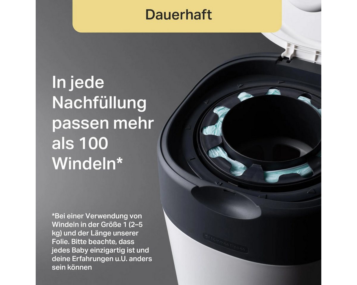 Tommee Tippee Windeleimer Twist and Click Advanced Windeleimer Weiß mit 2 Nachfüllkassetten – Bild 4 von 5