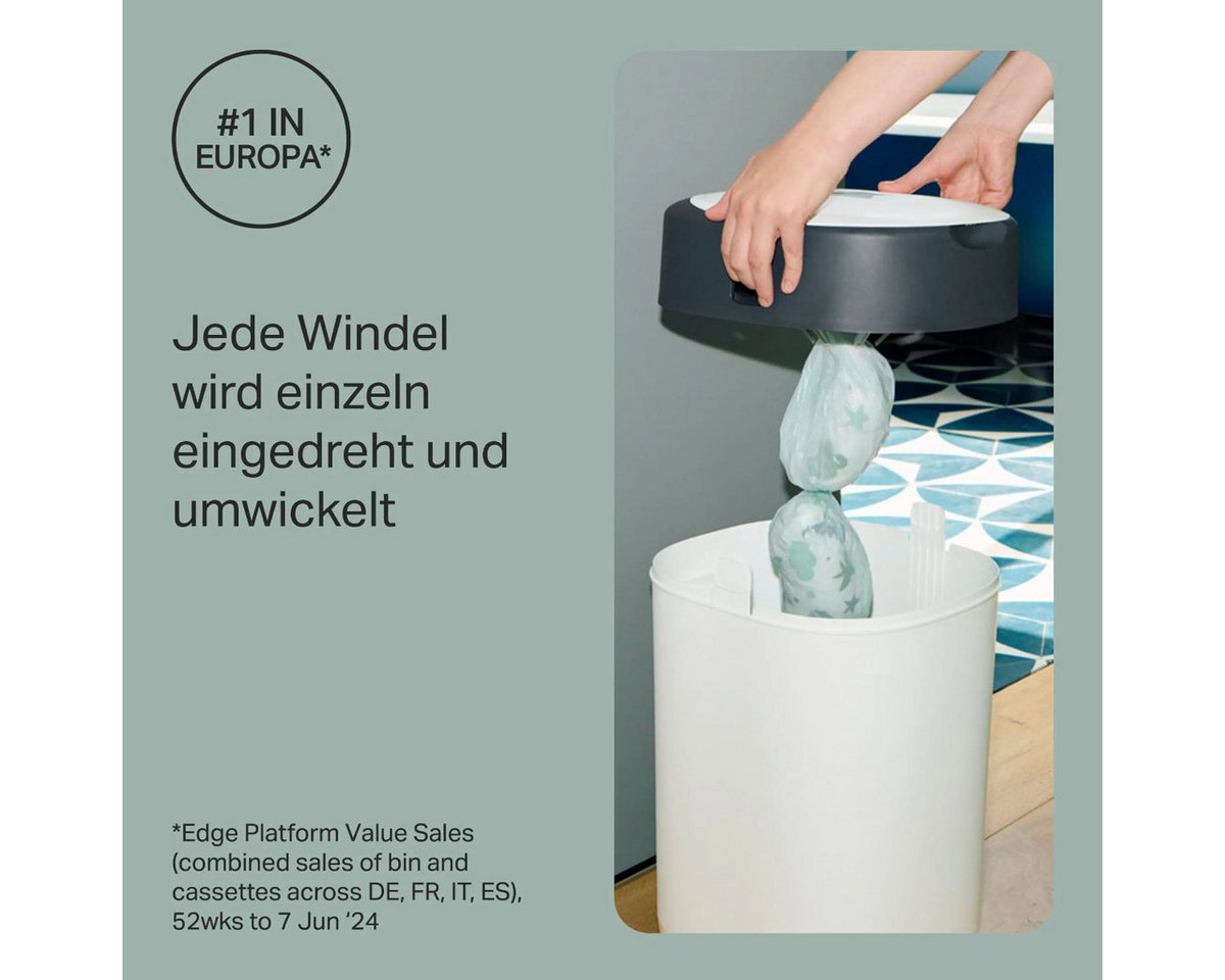 Tommee Tippee Windeleimer Twist and Click Advanced Windeleimer Weiß mit 2 Nachfüllkassetten – Bild 5 von 5