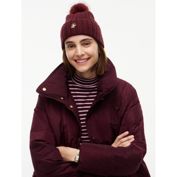 Tommy Hilfiger Beanie TH SCRIPT CABLE POM mit Kaschmiranteil