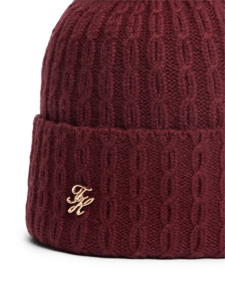 Tommy Hilfiger Beanie TH SCRIPT CABLE POM mit Kaschmiranteil – Bild 4 von 4