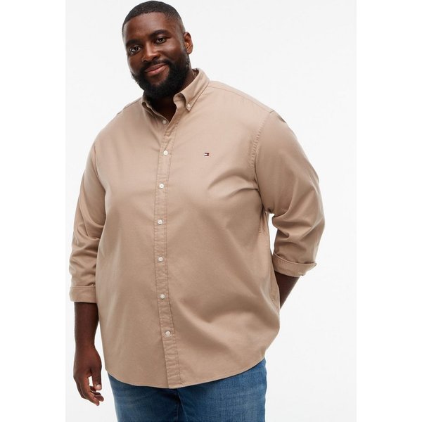Tommy Hilfiger Big & Tall Flanellhemd BT-FLEX FLANNEL SOLID REGULAR FIT Langarmhemd, Große Größen, Button-down-Kragen