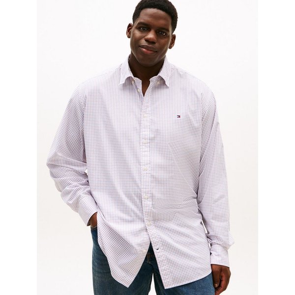 Tommy Hilfiger Big & Tall Langarmhemd BT - CORE TATTRSALL POP Große Größen, Button-down-Kragen, regular fit