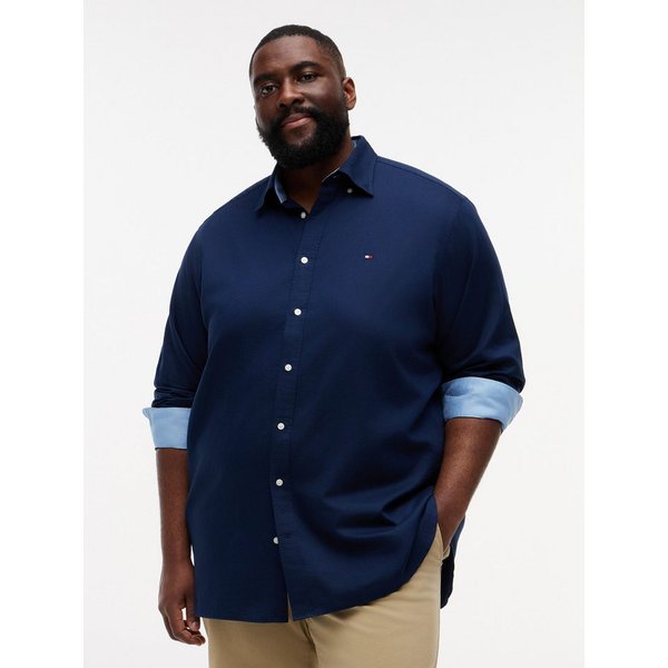 Tommy Hilfiger Big & Tall Langarmhemd BT- LINEN Große Größen Regular Fit Button-down-Leinenmix