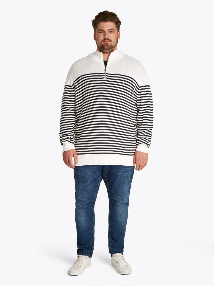 Tommy Hilfiger Big & Tall Troyer BT-RACKING STRUCTURE ZIP MOCK-B Große Größen, mit feiner Struktur – Bild 3 von 5