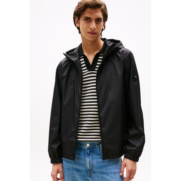 Tommy Hilfiger Blouson RWB HOODED JACKET Freizeitjacke, Übergangsjacke elastische Bündchen, wasserabweisend