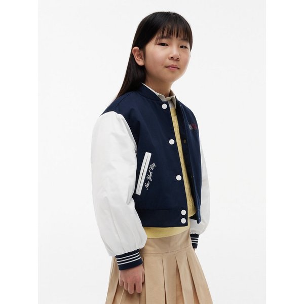 Tommy Hilfiger Bomberjacke Glitzer-Logo, Kinder bis 16 Jahre, Baumwoll-Mix