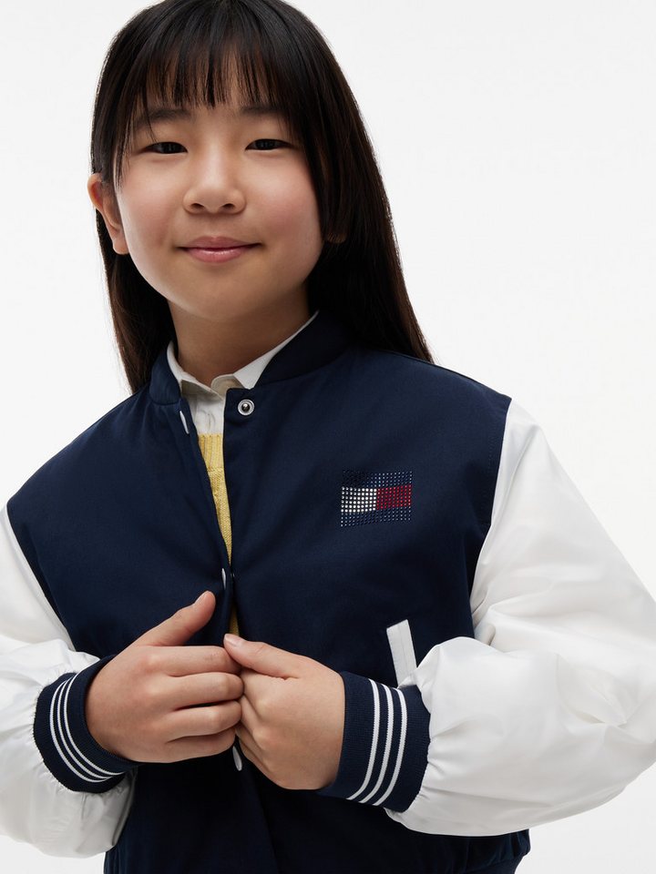 Tommy Hilfiger Bomberjacke Glitzer-Logo, Kinder bis 16 Jahre, Baumwoll-Mix – Bild 2 von 5